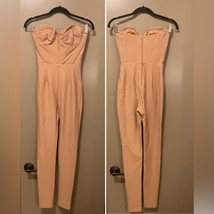 Fashion Nova Nude Jumpsuit Corset Strapless